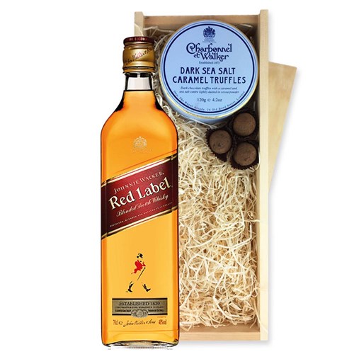 Johnnie Walker Red Label And Dark Sea Salt Charbonnel Chocolates Box